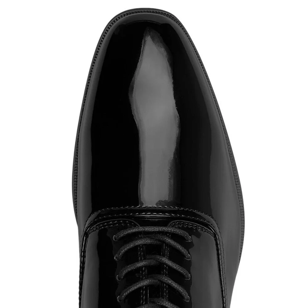 Joseph Abboud Men's Black Patent Leather Formal Derby Dress Shoes Size 9M‎ Groom